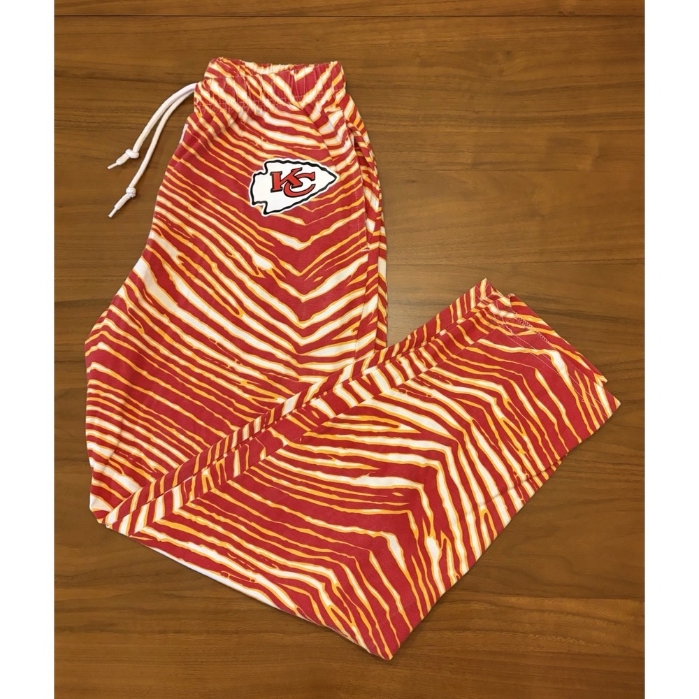 Vintage Style Kansas City Chiefs Zubaz Pants Mens L Zebra Print Tiger Stripe NFL